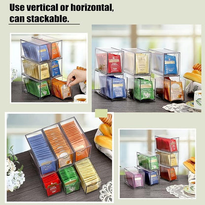 ELLDOO 6 Drawers Tea Bag Organizer, Coffee Pod Snack Storage - Image 2
