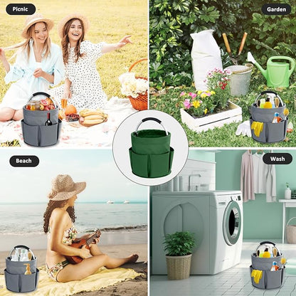 17L Cleaning Caddy with Handle, Cleaning Supplies Organizer, Foldable Storage - Image 7