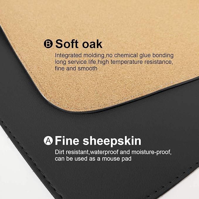 DAWNTREES Dual Sided Desk Mat, Leather Desk Pad, - Image 4