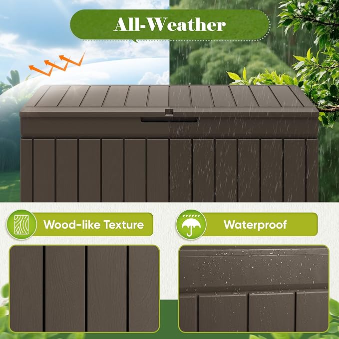 Flamaker Outdoor Storage Box 80 Gallon Resin Waterproof Deck Box Delivery Box - Image 7