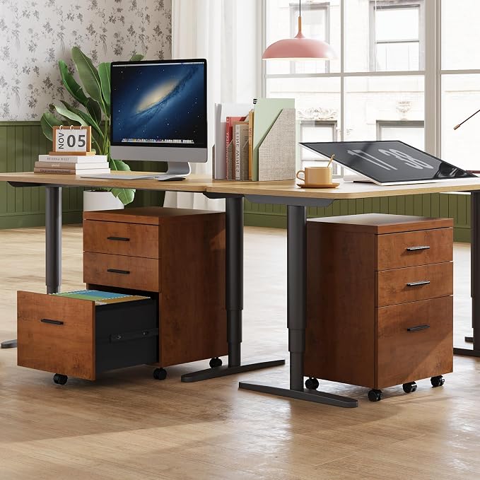 DEVAISE 3 Drawer File Cabinet for Home Office, Wood Under Desk Filing Cabinet - Image 2