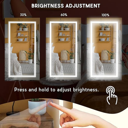 LAVIEVERT Jewelry Armoire with LED Lighted Mirror, Wall/Door Mounted Frameless - Image 4