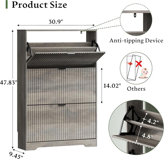 Xixini Shoe Storage Cabinet for Entryway - Image 2