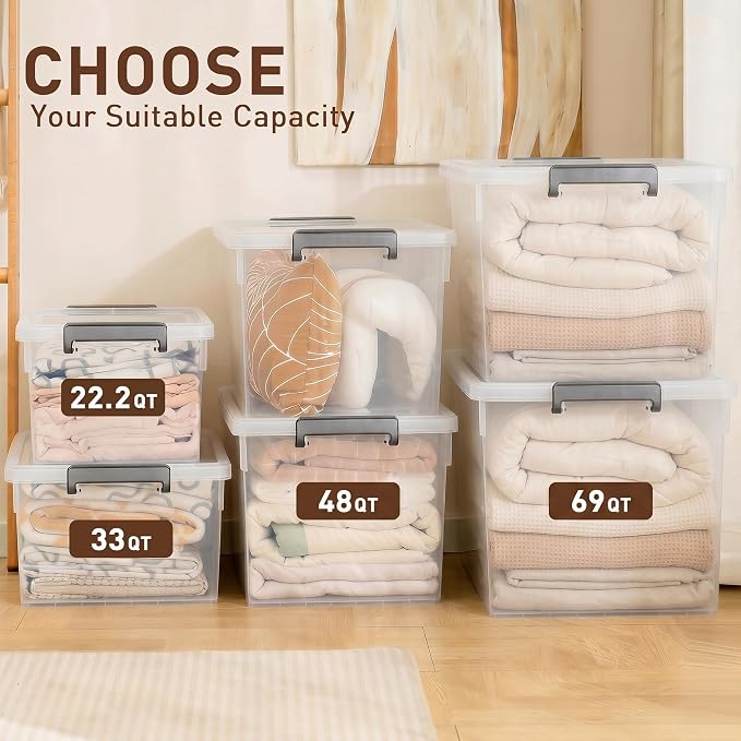 Citylife 22.2 Qt Ultra-Thick Clear Plastic Storage Bins - Image 9