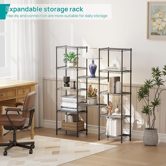 SINGAYE 6 Shelves Bathroom Organizers and Storage Shelf Wire Closet Metal - Image 5