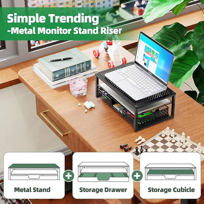 Simple Trending Metal Monitor Stand Riser and Computer Desk Organizer - Image 4