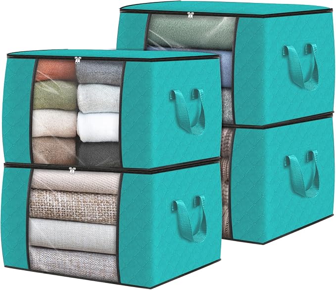 Fab totes Storage Bags, Clothes Blanket Storage Bins Foldable Closet Organizers by Fabtotes