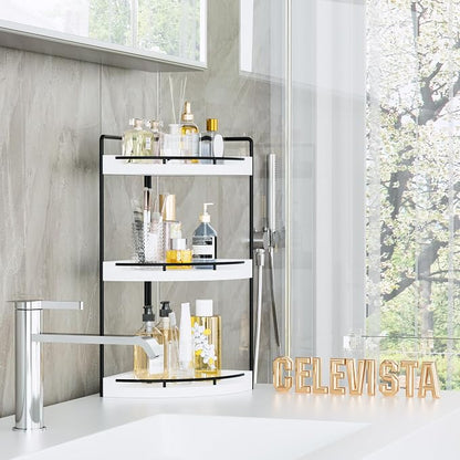 Corner Bathroom Counter Organizer, 3 Tier Bathroom Sink Shelf Countertop - Image 8