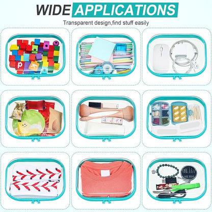 Sanwuta 6 Pcs Clear Hard Zipper Case Pencil Pouches Hard Plastic Zipper Pouches - Image 6