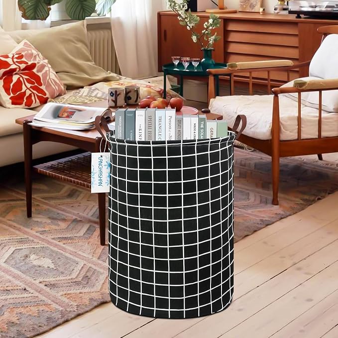LANGYASHAN Laundry Basket Canvas Fabric Collapsible Organizer Basket - Image 7