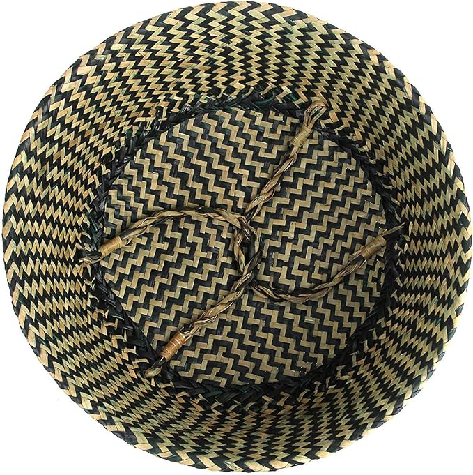 Woven Seagrass Belly Basket for Storage, Picnic and Groceries - Image 3
