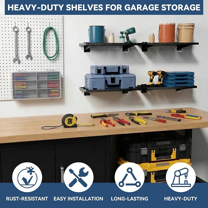 Garage Wall Shelving 2-Pack, Heavy Duty Shelves - Image 2