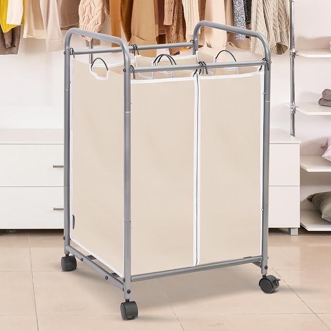 STORAGE MANIAC Laundry Sorter 2 Section, 90 L Gal Laundry Hamper - Image 2