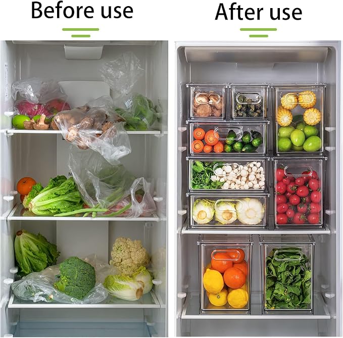 MANO Fridge Drawer Pull Out Stackable Bins - Image 5