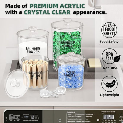 4 Pack Laundry Room Organization Jars - Image 2