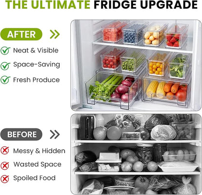 6Pack Fridge Organizers and Storage, Stackable Fridge Organizer Bins - Image 7