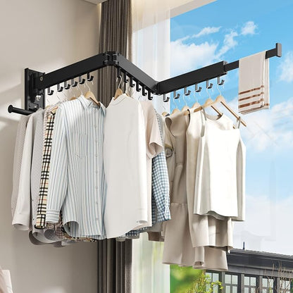 BOQORAD Drying Rack Clothing, Retractable Clothes Drying Rack, Wall Mounted - Image 6