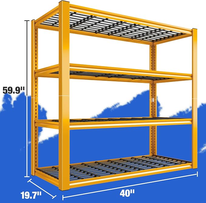REIBII 40" W Yellow Garage Shelving - Image 3