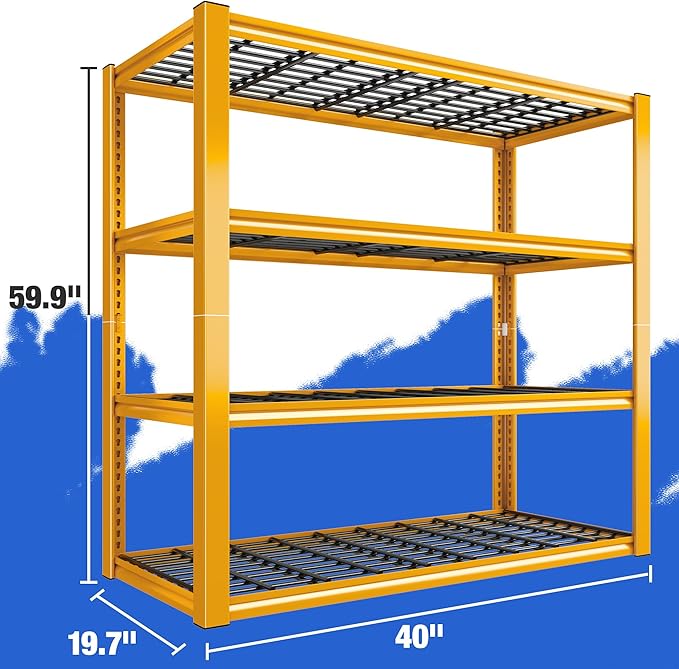 REIBII 40" W Yellow Garage Shelving - Image 3