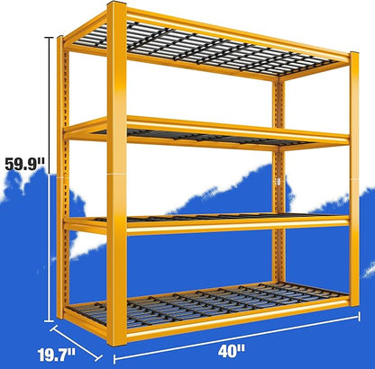 REIBII 40" W Yellow Garage Shelving - Image 3