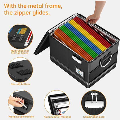 Fireproof Document Box, 5200°F File Organizer Box - Image 5