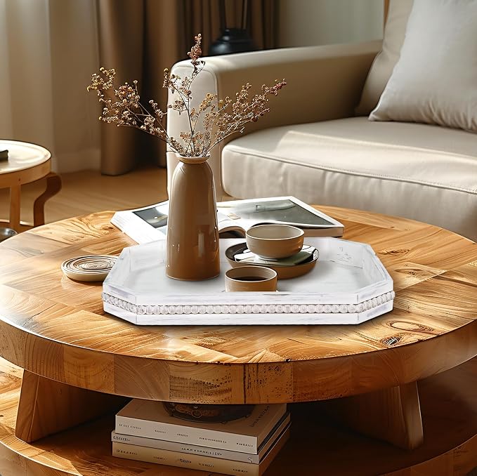 MAONAME Wood Serving Tray, Farmhouse Wooden Tray - Image 6