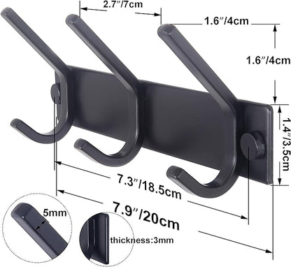WEBI Coat Rack Wall Mounted, 3 Coat Hooks - Image 2