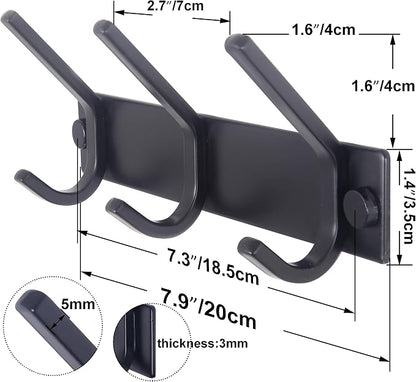 WEBI Coat Rack Wall Mounted, 3 Coat Hooks - Image 2