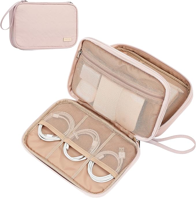 NISHEL Travel Cord Organizer Case, Double Layers Tech Electronic Bag, Essentials by NISHEL