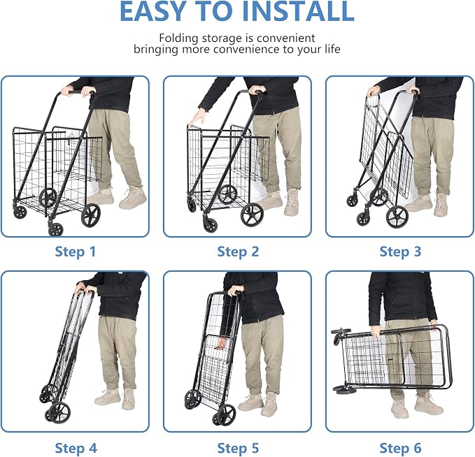 SUPER DEAL Folding Shopping Cart - Image 5
