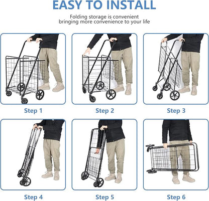 Foldable Shopping Utility Cart Portable Grocery Cart - Image 5