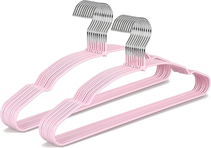 TOPIA HANGER Non Slip Hanger 20 Pack, Metal Clothes Hangers Space Saving by TOPIAHANGER