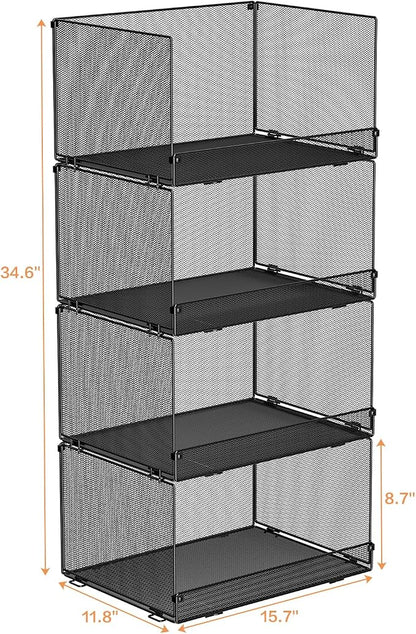 Tiaoheka 4-Tier Stackable Closet Organizers and Storage, Metal Wire Storage - Image 8