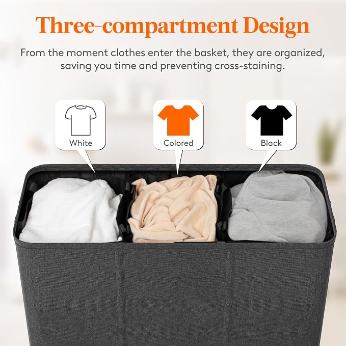 Lifewit Triple Laundry Hamper - Image 4