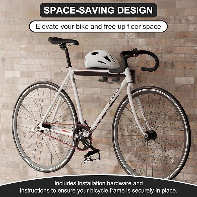 2 Pack Bike Wall Mount Rack Horizontal Indoor Bike Storage Garage Heavy Duty - Image 4