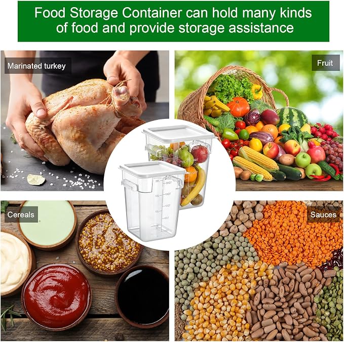 FoldTier 2 Pieces Square Food Storage Containers Polycarbonate Clear food - Image 7