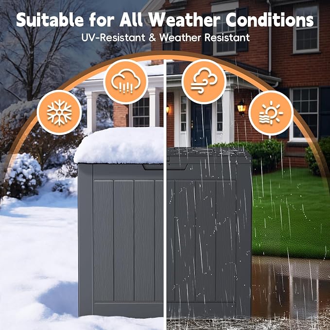 Mars Villa Deck Box, Outdoor Storage Box Waterproof, 31 Gallon, UV Resistant - Image 6
