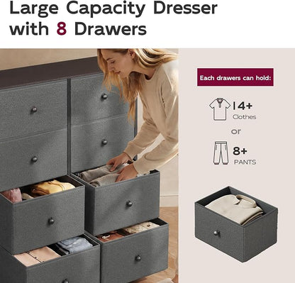 WLIVE Grey Boucle 8-Drawer Fabric Dresser Storage Tower Bedroom | Boucle fabric - Image 5