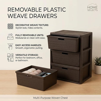 Wide 3-Drawer Plastic Storage Tower, and Office - Image 4