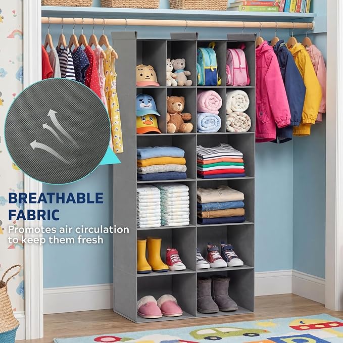 Ofiray-home 6 Tier Hanging Closet Organizer, 16 Compartments Sweater Organizer - Image 7