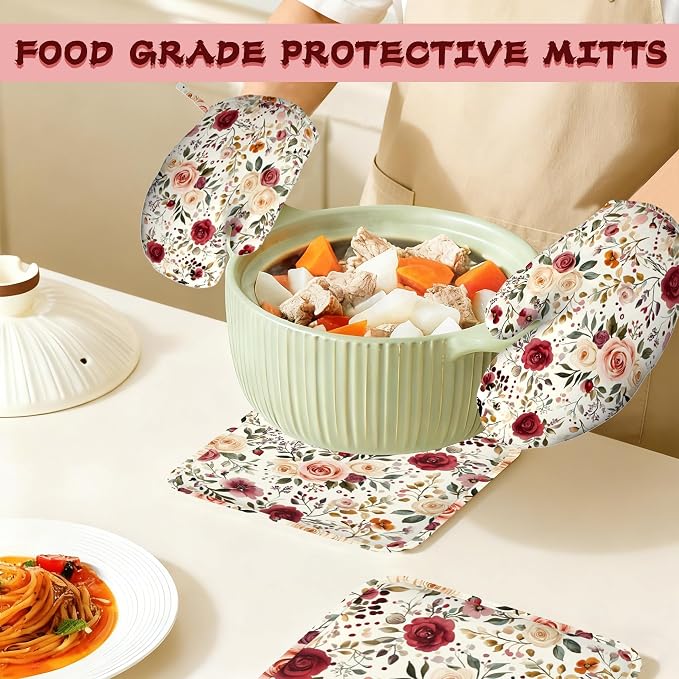 Spring Flowers Silicone Oven Mitts and Pot Holders - Image 7