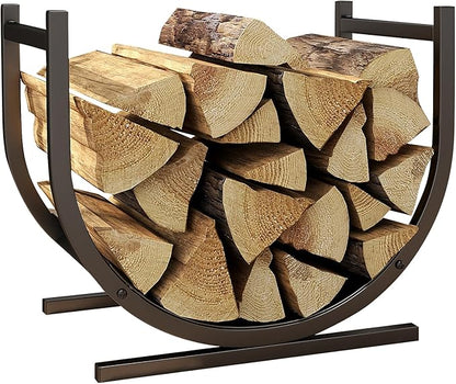 DOEWORKS Indoor Firewood Rack Decorative Wood Holder Fireside Log Rack by DOEWORKS
