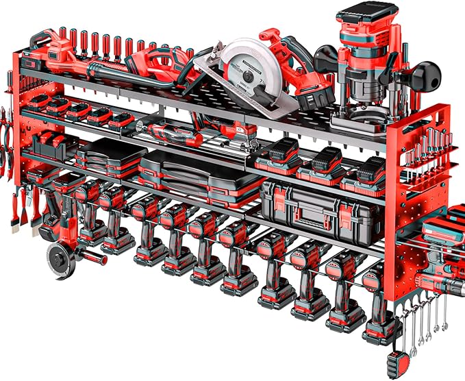 49.8" W Large Power Tool Organizer Wall Mount, Heavy Duty Tool Organizer by SHOMEXTOL