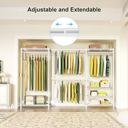Ulif E1 Heavy Duty Closet Garment Rack, 6 Tiers Adjustable Metal Freestanding - Image 3