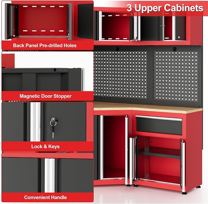 LARBANKE Garage Storage Cabinet System—8 Pcs Garage Cabinets and Storage System - Image 5