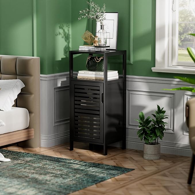HITNET Bamboo Floor Cabinet, Small Bathroom Cabinet Floor Standing, 4 Tier - Image 2