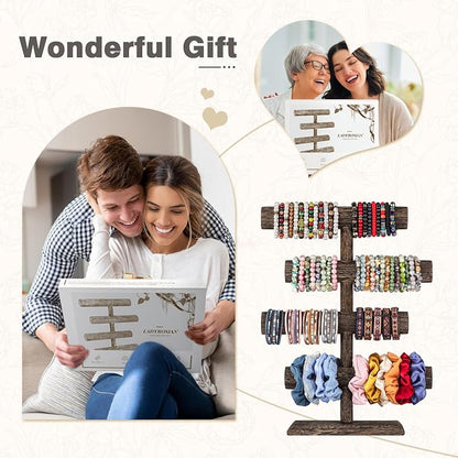 LadyRosian 4 Tier Wooden Display Jewelry Accessory Stand Jewelry Bracelet - Image 6