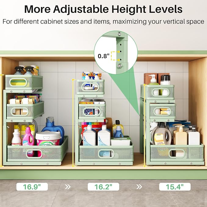 Kitstorack Under Sink Organizer, Slide out Storage Drawer Rack - Image 8