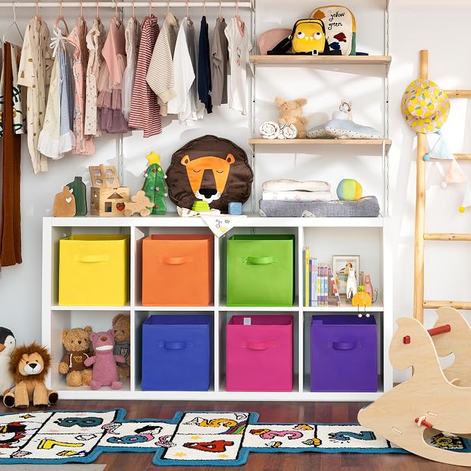 GRANNY SAYS 11 Inch Cube Storage Bins, Cube Storage Organizer, Rainbow | - Image 2