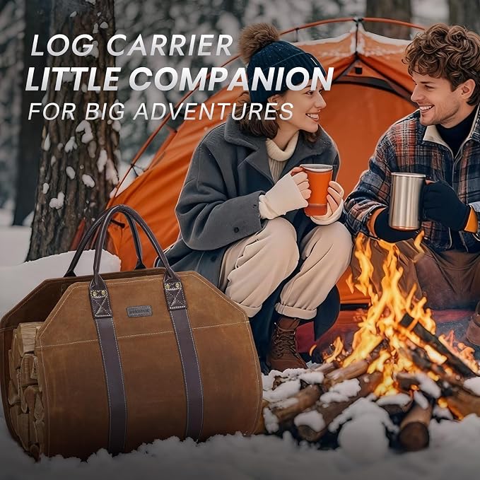 INNO STAGE Canvas Log Carrier Bag, Durable Wood Tote, Fireplace Stove - Image 8